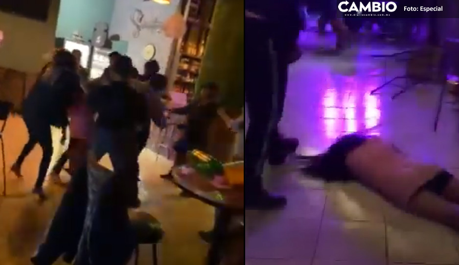 Se arma la batalla campal entre chavas en un bar de Tlaxcala (VIDEO)