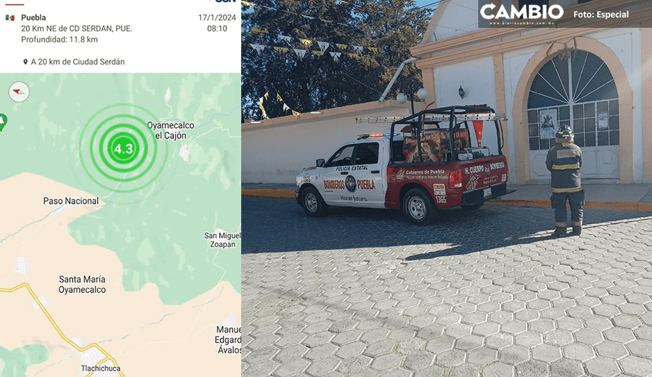Saldo blanco: descartan daños por sismo en Ciudad Serdán