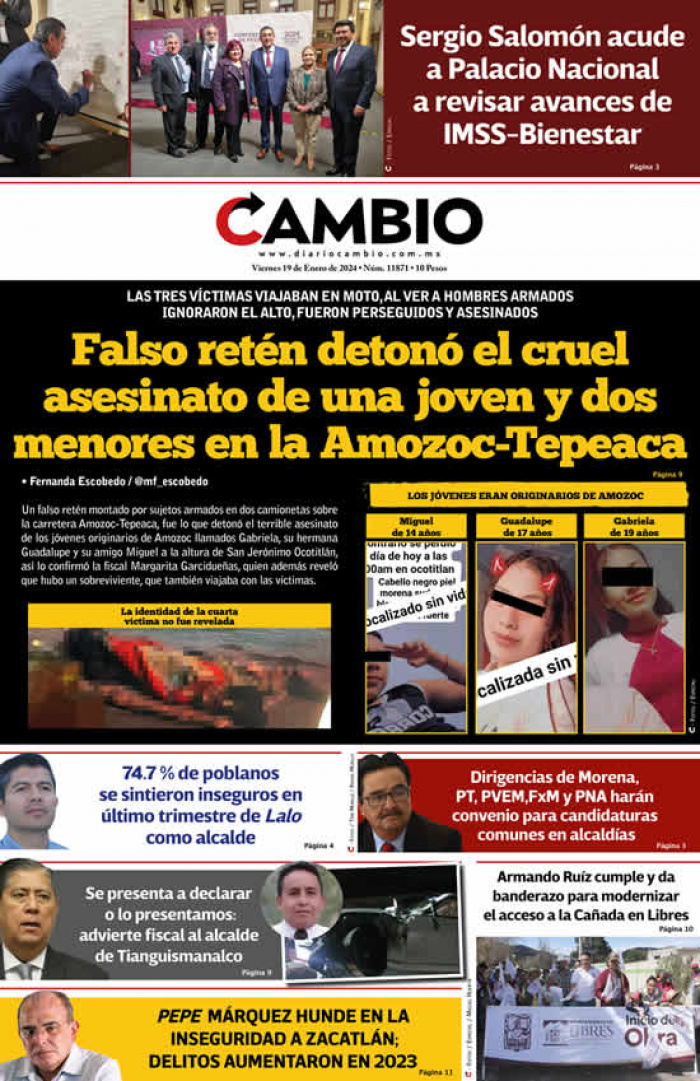 Falso retén detonó el cruel asesinato de una joven y dos  menores en la Amozoc-Tepeaca