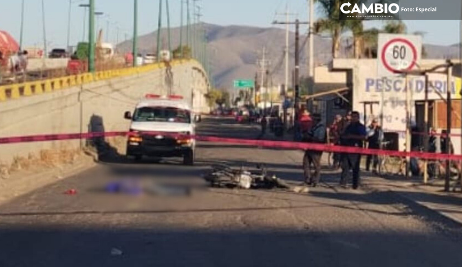 Muere motociclista tras derrapar sobre la Puebla-Tehuacán