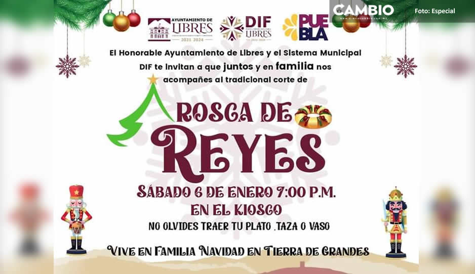 Gobierno de Libres invita a ciudadanía a partir rosca de Reyes este sábado