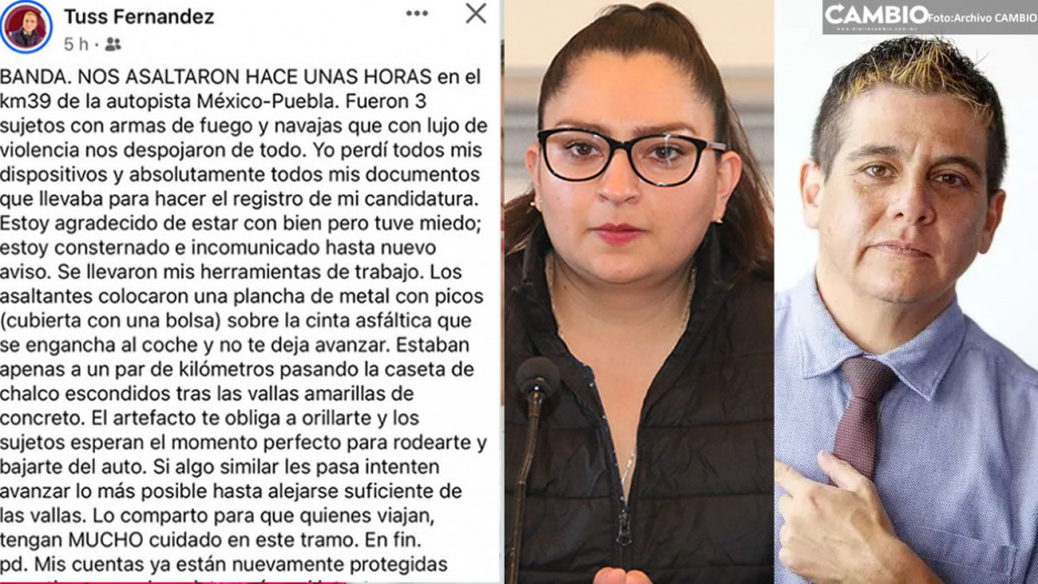 Encañonan y asaltan a Tuss Fernández y Mayte Rivera en la México-Puebla