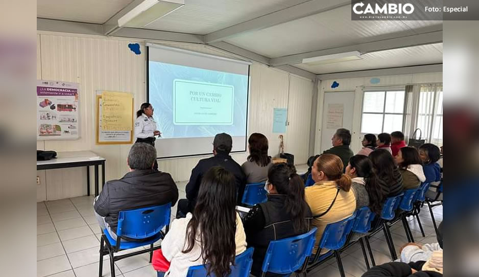 SSC de Amozoc realiza taller &quot;Por un cambio en la cultura vial&quot; para prevenir accidentes