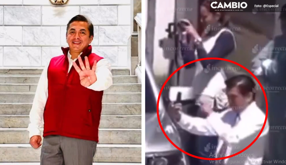 Captan a Alex Cruz, aspirante a la alcaldía poblana, tirando piedras a sus vecinos (VIDEO)