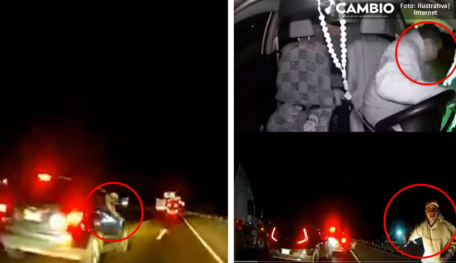 VIDEO: Captan modus operandi de robo y secuestro de transportista en la México-Quéretaro