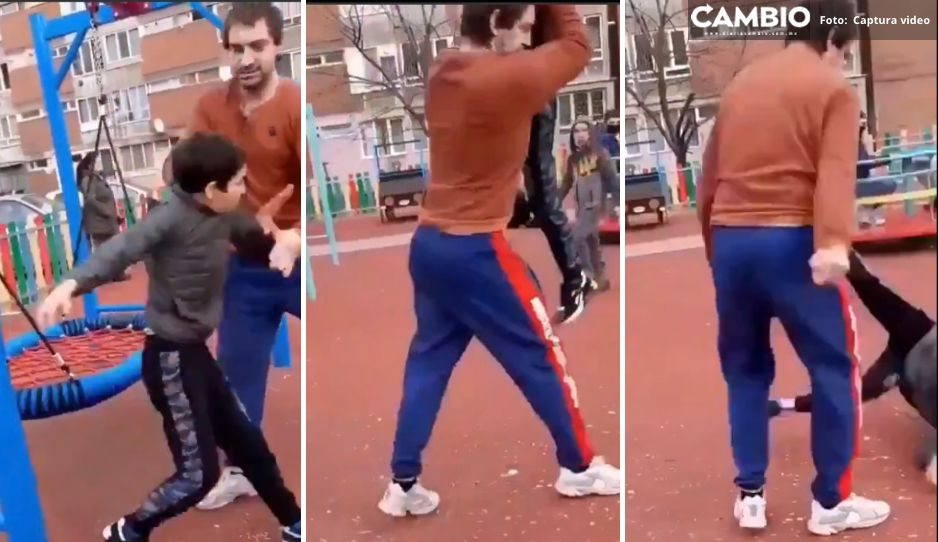 VIDEO FUERTE: Papá golpea a estudiante que acosaba a su hijo