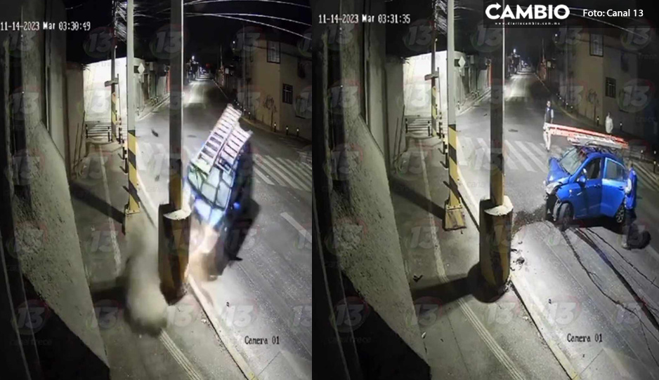 Conductor destruye su auto tras estrellarse contra un poste en Mayorazgo (VIDEO)