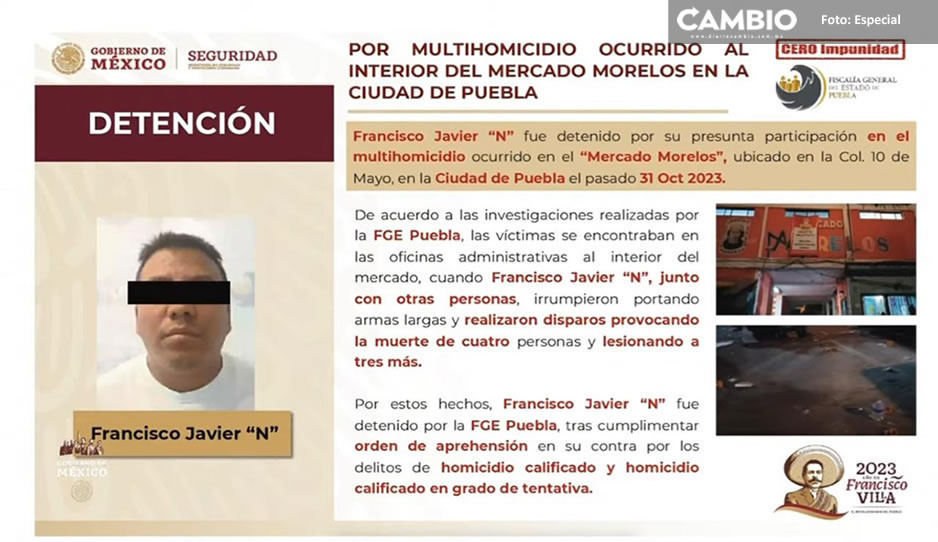 Destacan detención de “El bocho” por masacre en Mercado Morelos durante La Mañanera