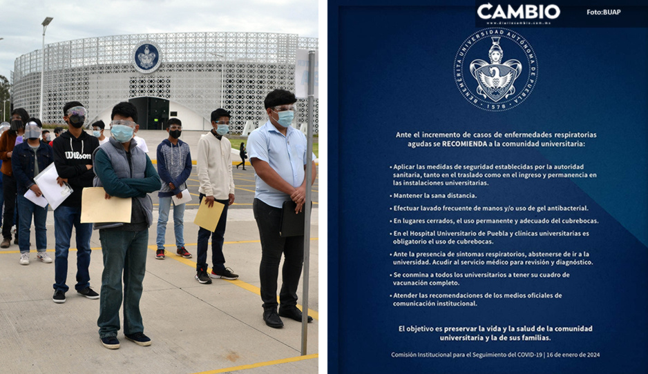Ante incremento de casos de Covid, pide BUAP a alumnos volver a usar cubrebocas
