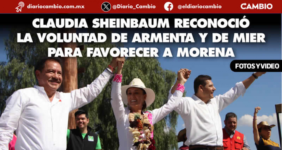 Sheinbaum sella pacto de unidad de Nacho Mier y Alejandro Armenta