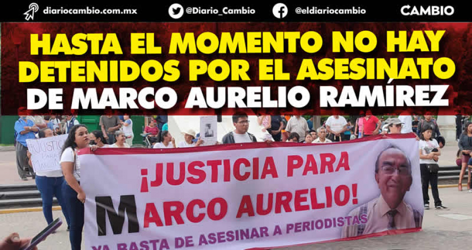 Marchan en Tehuacán para exigir paz y justicia para el periodista Marco Aurelio