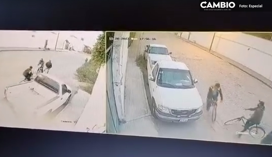VIDEO: Así asaltan y roban bicicleta a joven en Cholula