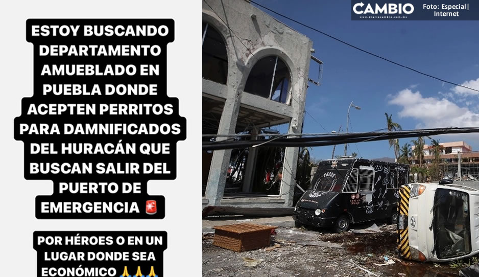 Acalpuqueños huyen a Puebla tras devastador huracán Otis