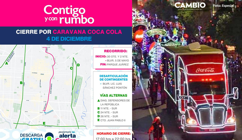 ¡Atención poblanos! Estos son los cierres viales por la Caravana Coca-Cola