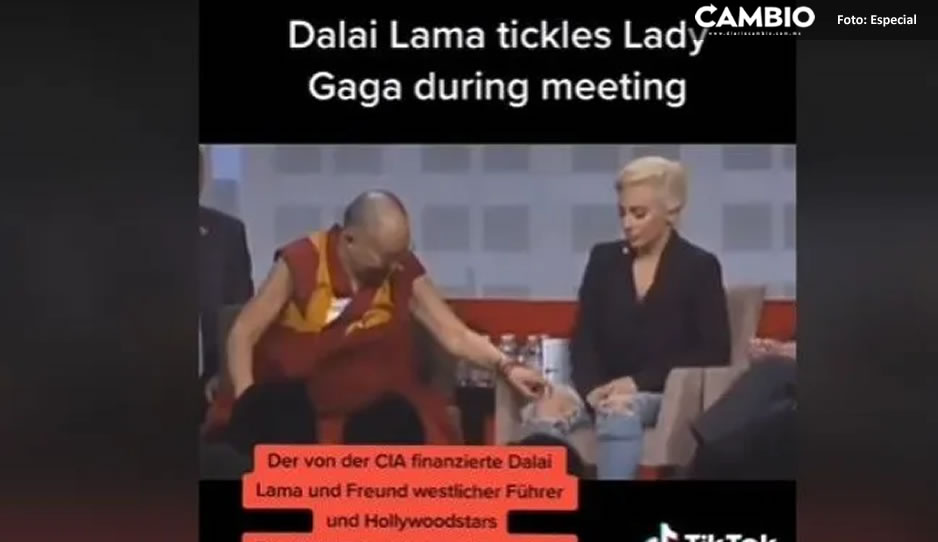 ¡Muy atrevido! Dalái Lama también le rascó la pierna de Lady Gaga (VIDEO)