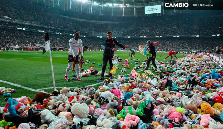 Fe en la humanidad restaurada: Lluvia de peluches interrumpe partido en Turquía