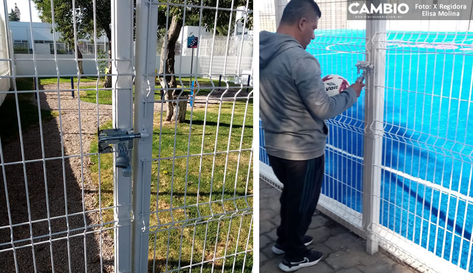 Privatizan parque recién inaugurado por Ayuntamiento de Puebla en La Libertad