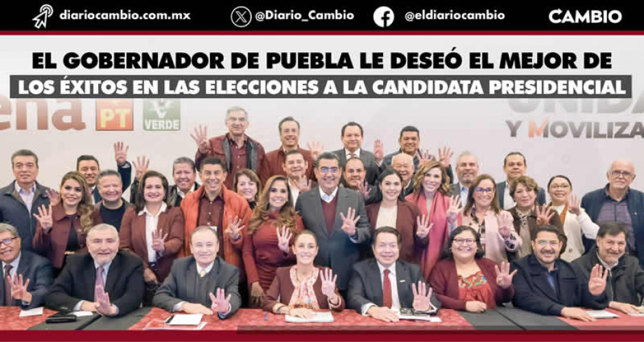 Poblanos acompañan a Claudia Sheinbaum a registro ante el INE: SS, Armenta y Nacho Mier destacan