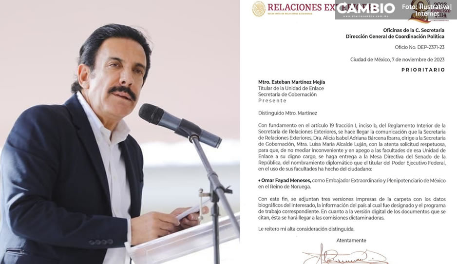 Proponen a Omar Fayad como embajador de México en Noruega