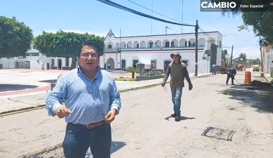 Ayuntamiento de Juan C. Bonilla pone en marcha programa de bacheo (VIDEO)