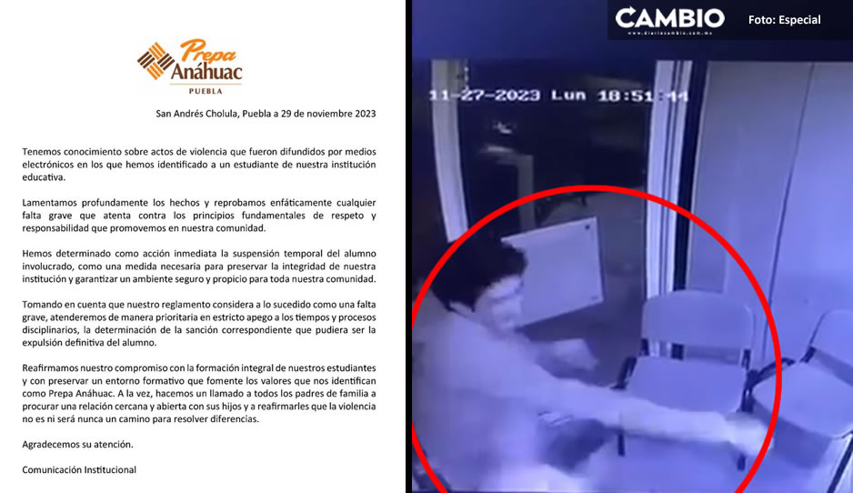 Anáhuac da de baja a Patricio, junior que golpeó brutalmente a guardia