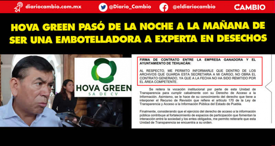 Tepole oculta contrato con el que entregó concesión a modo para la disposición final de la basura en Tehuacán