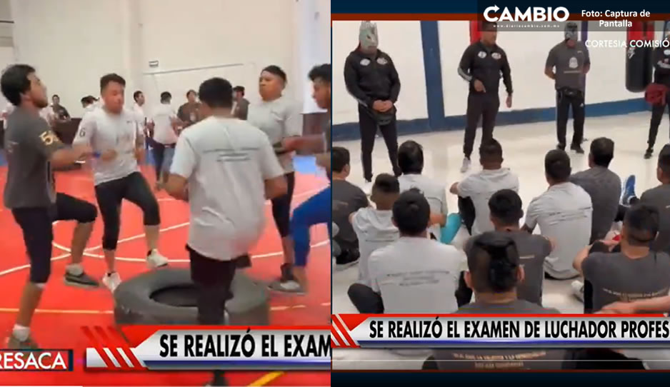 ¿Te lo perdiste? Así fue el examen para estudiar la licenciatura de luchador en Puebla (VIDEO)