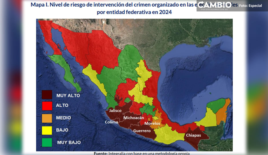 Este es el MAPA de riesgo de violencia electoral: Puebla está en color naranja