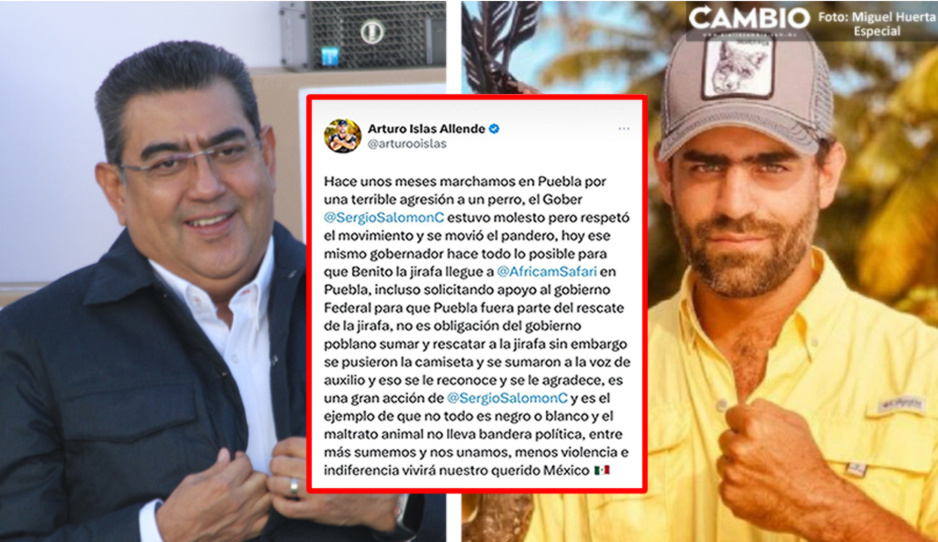 Arturo Islas felicita a Sergio Salomón por su intervención en el rescate de la jirafa Benito