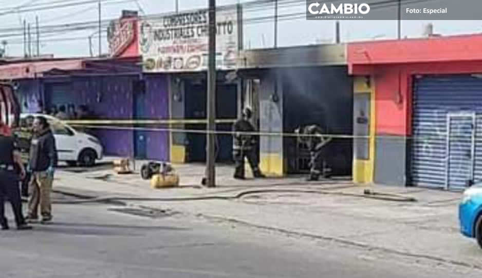 Fuga de gas ocasionó la explosión en taller de Amozoc