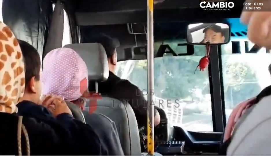  VIDEO: ¡Cafre imprudente! Captan a chofer de la Ruta 44 usando el celular y pasarse los altos