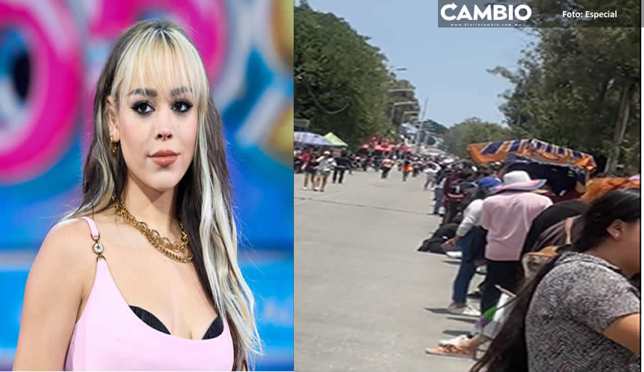 ¡Impresionante la fila para ver a Danna Paola en la Feria de Puebla! (VIDEO)