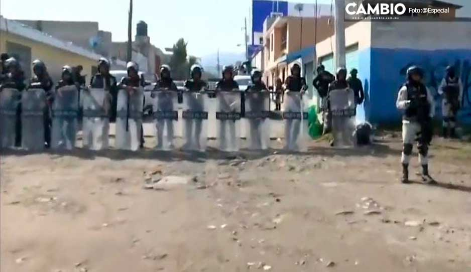 Guardia Nacional despliega fuerte operativo de cateo en Amozoc