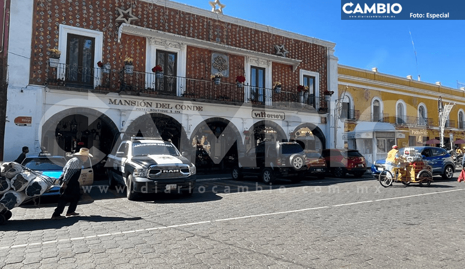 Guardia de seguridad del hotel Mansión del Conde entrega caja fuerte a supuestos secuestradores en Atlixco