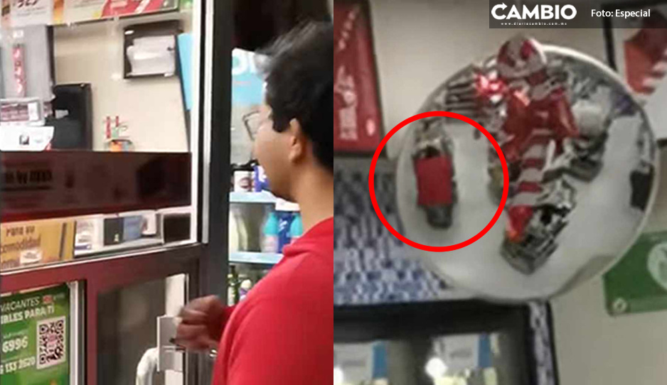 ¡Qué flojo! Trabajador de Oxxo se esconde para no atender a clientes (VIDEO)