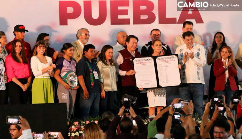 Sheinbaum firma acuerdo de unidad con líderes empresariales de Puebla (VIDEO)