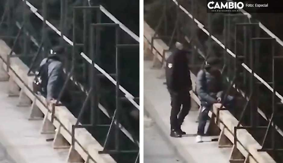 VIDEO: Joven amaga con lanzarse del puente de Periférico Ecológico