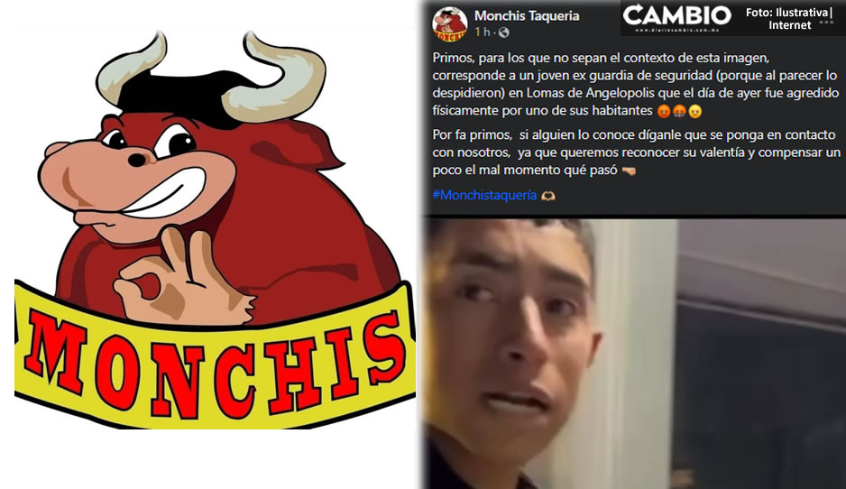 ¡Poblanos solidarios! Monchis Taquería compensará a Jonathan tras ser golpeado por mirrey