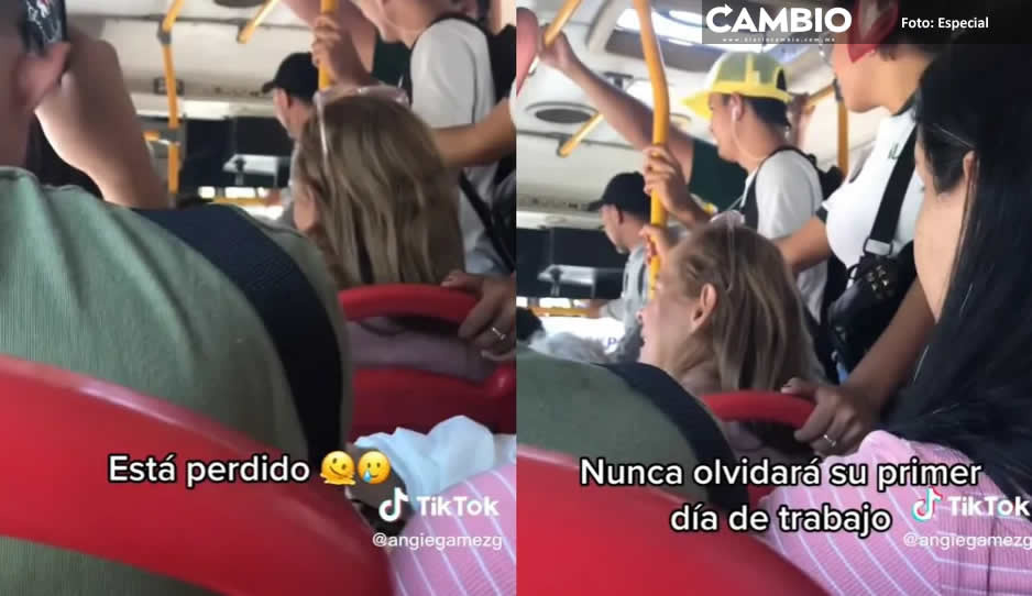 ¡Ay su primer día! Chofer de microbús se equivoca de ruta (VIDEO)