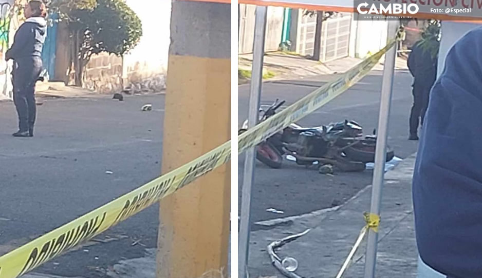 Motociclista es ejecutado a balazos en las calles de Chiautzingo
