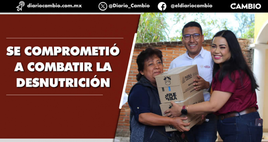 Irene Olea entrega producto lácteo a más de mil 800 familias vulnerables de Izúcar