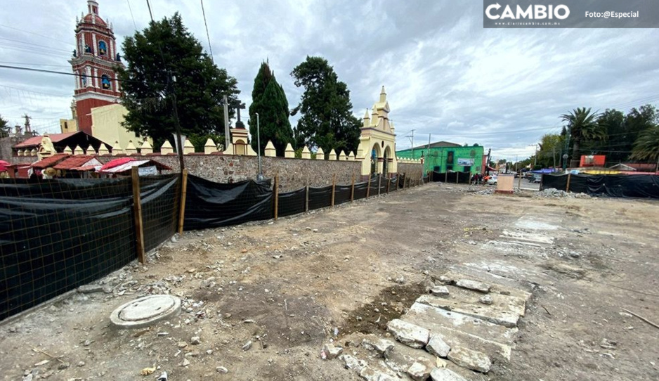 Reiniciarán reconstrucción de la plaza de Santa María Tonantzintla
