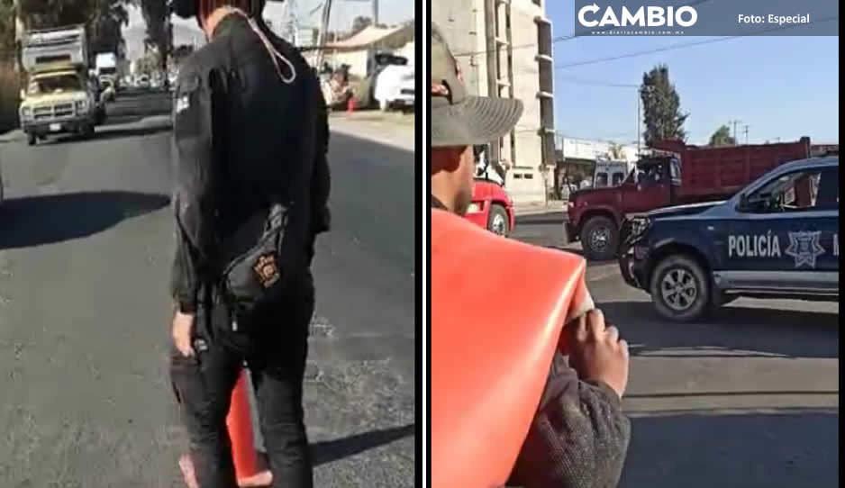 Policías fake ponen retén falso en Texmelucan