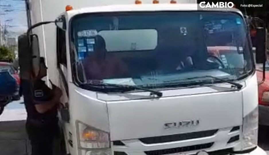 Frustran robo de camión de carga de manera remota en Texmelucan