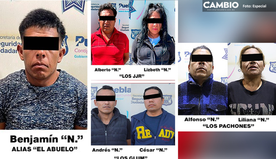Caen siete integrantes de “Los Pachones”, “Los JJR” y “Los Glumm” en Puebla