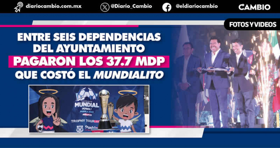 Mundialito de Futbol 7 de Lalo costó 37.7 millones a los poblanos; solo recaudó 1.2 millones