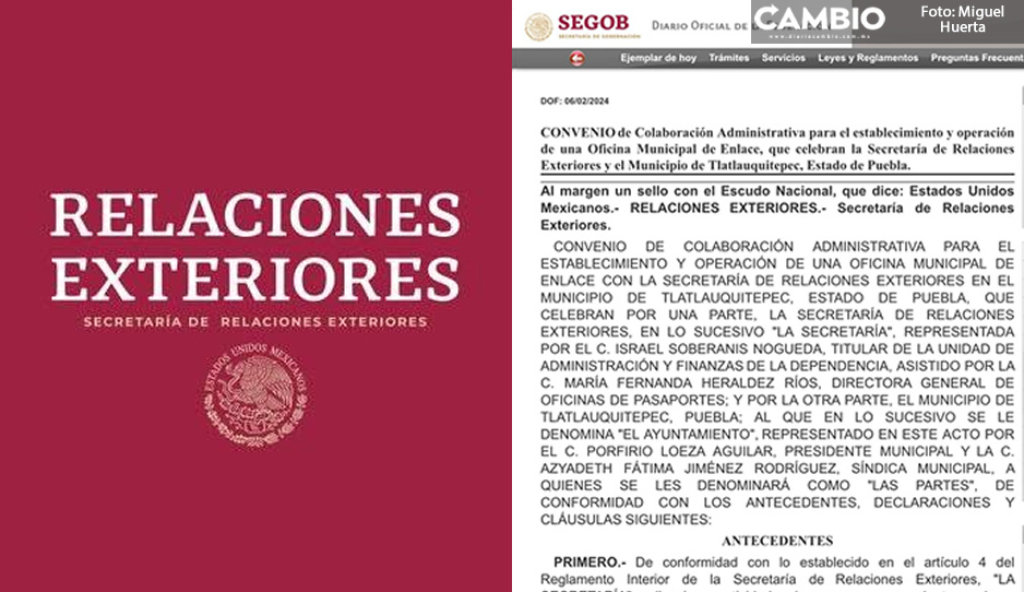 Tlatlauquitepec tendrá oficina de la SRE para tramitar pasaportes