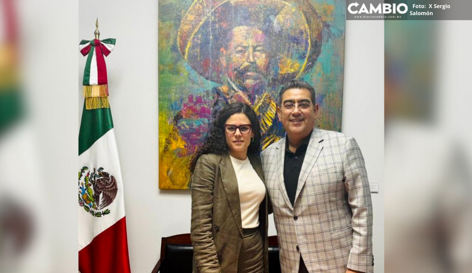 Sergio Salomón se reúne con Luisa Alcalde y le agradece su apoyo a Puebla