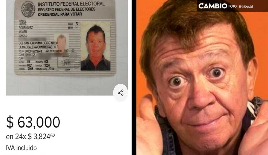 ¿Qué pasó, cuate? Subastan la IFE de Chabelo en internet por más de 60 mil pesos