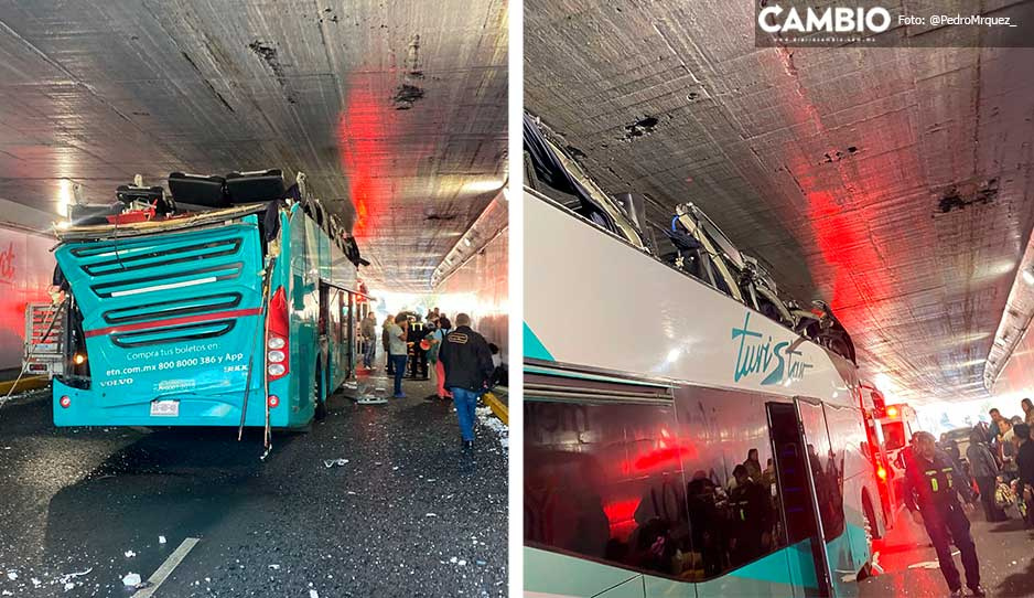 Autobús con destino a Puebla se atora en puente de Viaducto de la CDMX: al menos 16 heridos (VIDEO)